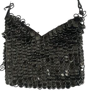 ZARA Beaded Black Shoulder Bag Purse Chain Shoulder Straps 6315/210/800 NEW